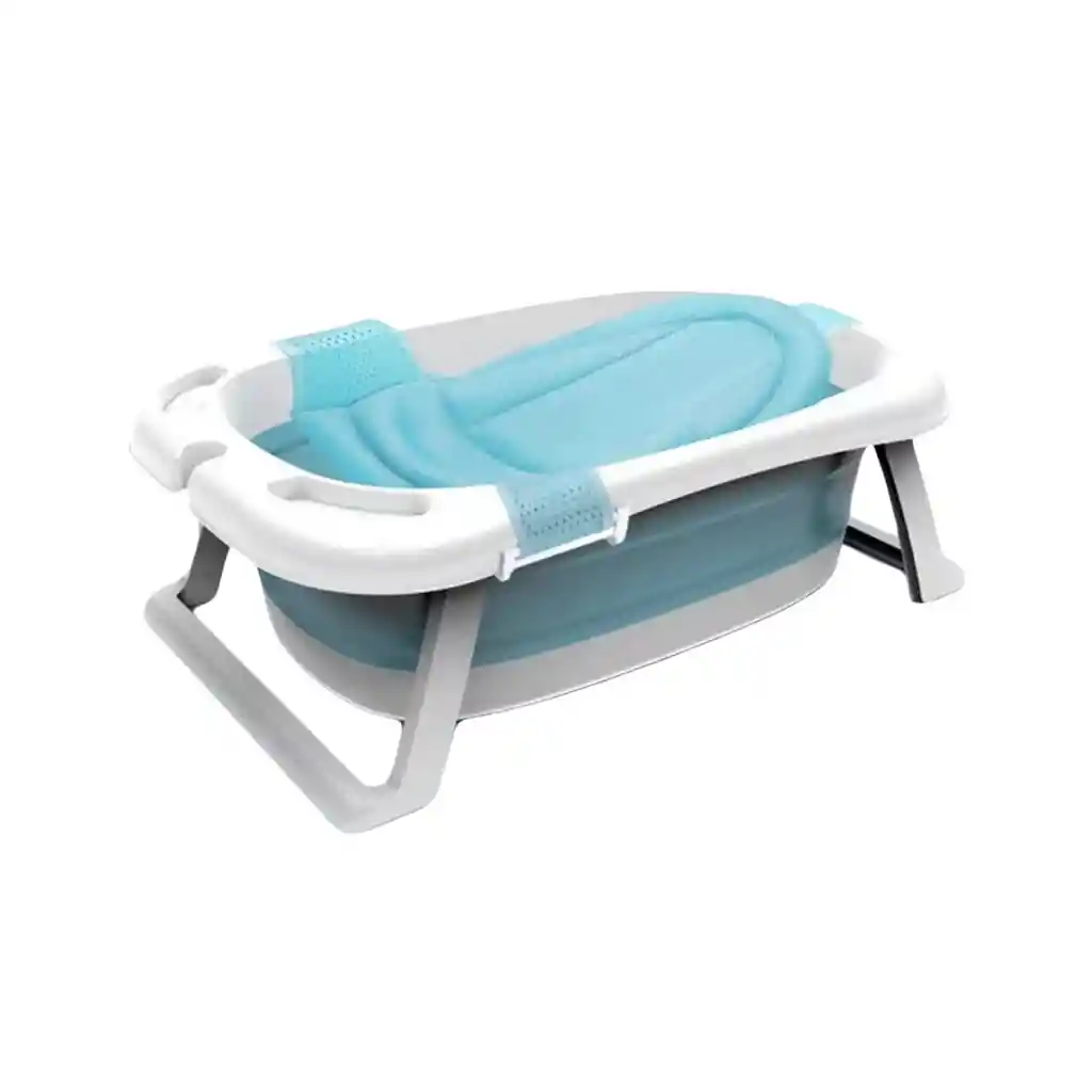 Bañera Tina Bebé Pegable Antideslizante 85x53x25 Cm Celeste