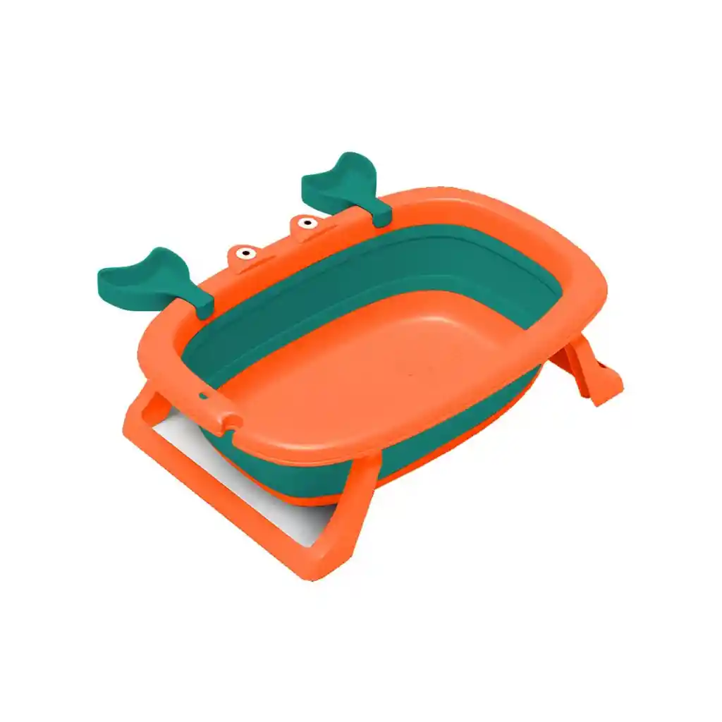 Bañera Tina Bebé Plegable Malla Reforzada Cangrejo 20 L Naranja