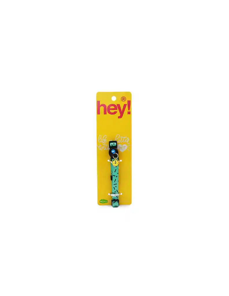 Hey - Collar Celeste Gatos (31.5 Largo Total X 1 Cm De Ancho)