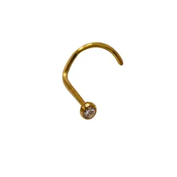 Piercing Tipo S Nostril 2mm Titanio Astm F136 Chapado En Oro 18k