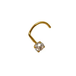 Piercing Tipo S Nostril 3mm Titanio Astm F136 Chapado En Oro 18k