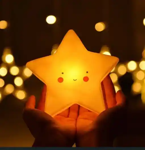 Juguete Lámpara Luz Led Amarilla Estrella Para Dormir, Regalo