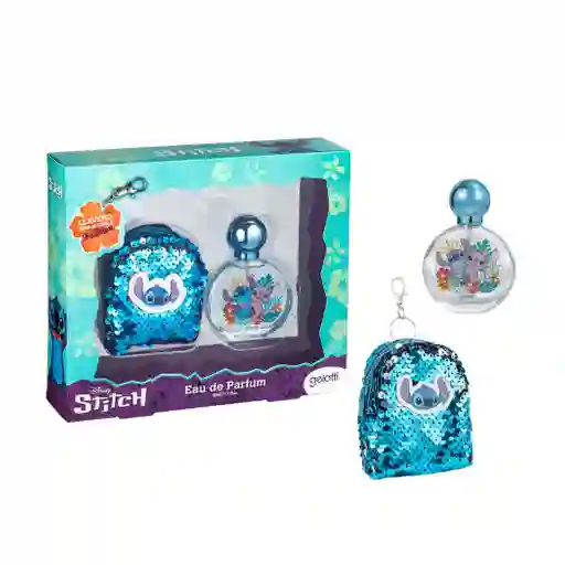 Set De Perfume Niña: Edp 50 Ml Y Llavero Minimochila, Stitch