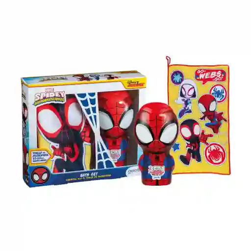 Set De Baño Niño: Shampoo Y Toalla Microfibra Spiderman