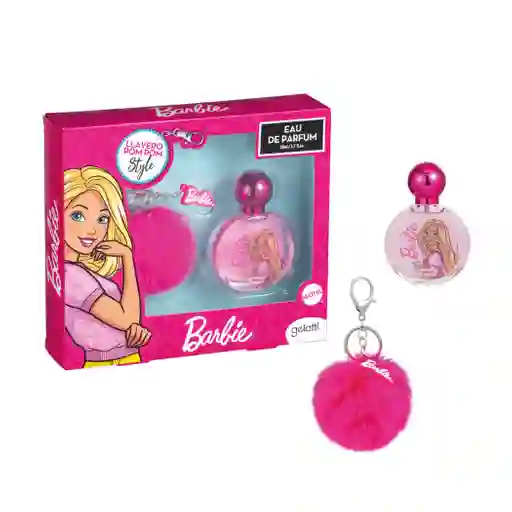 Set De Perfume Niña: Edp 50 Ml Y Llavero Pom Pom, Barbie