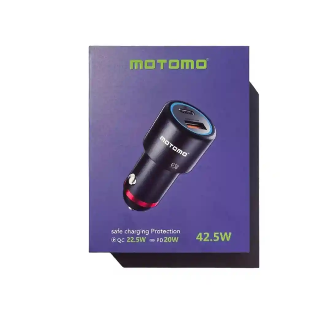 Cargador Para Auto 42.5w Doble Puerto Motomo