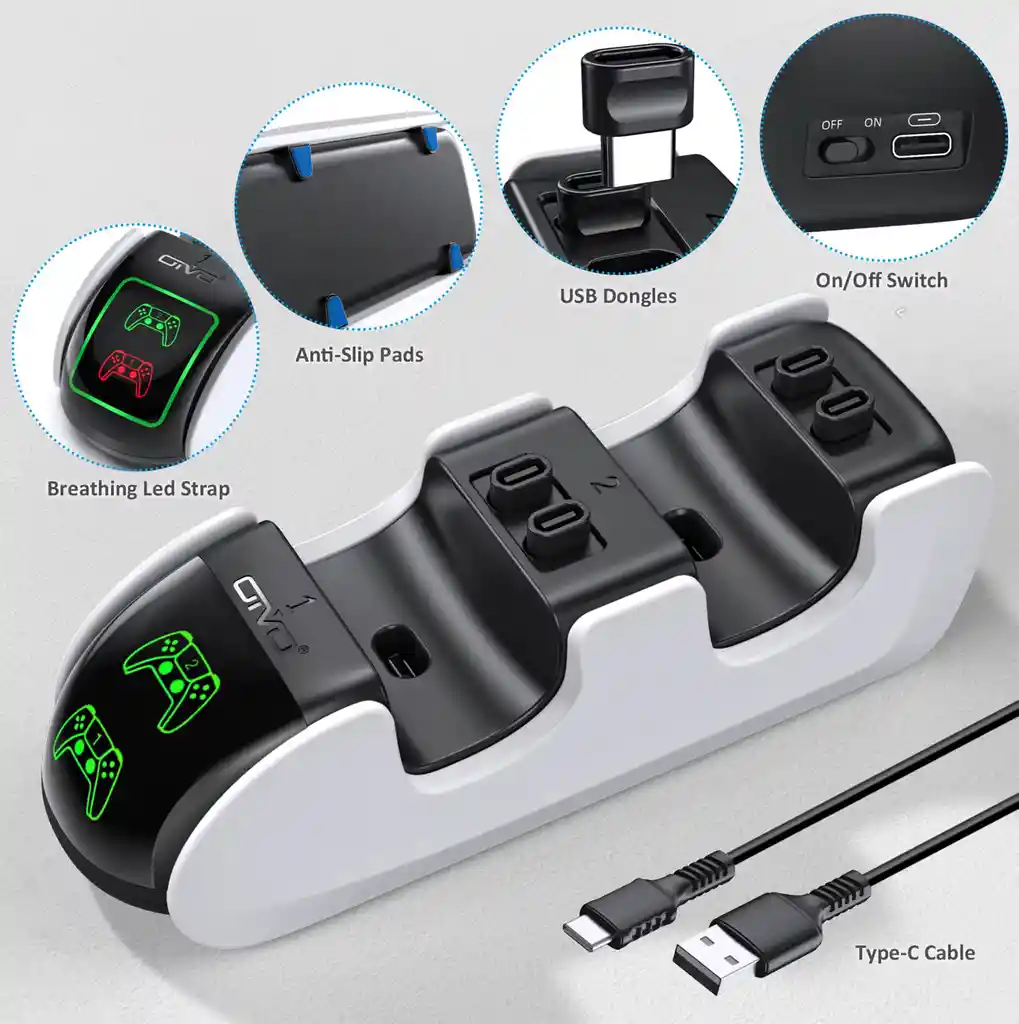 Base De Carga Dual Para Controles De Ps5 - Oivo