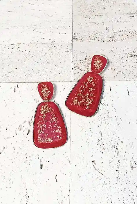 Aros Alelí Rojo Y Dorado