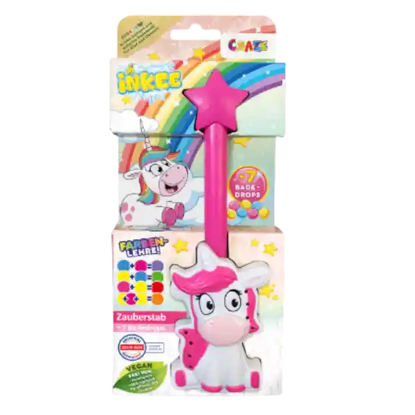 Craze Inkee Varita Unicornio + 7 Bath Drops Vegan