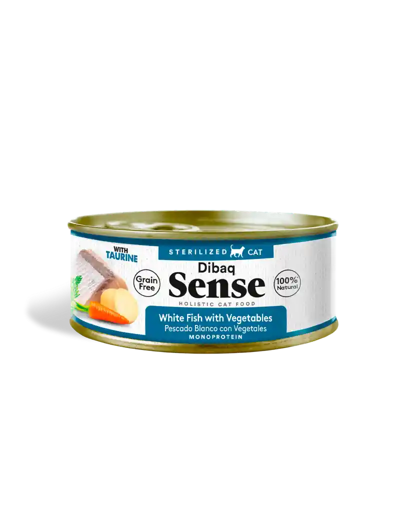 Dibaq Sense Lata Pescado Blanco Con Vegetales Para Gatos