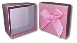 Cajita De Regalo Rosada Para Joyas Con Lazo (9.5x9.5 Cm) Para Regalo