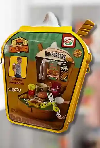 Juguete Fantasy Caja Burger Con Utensilios De Juguete Para Regalo