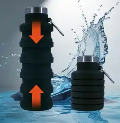 Botella De Agua Plegable Con Tapa De Aluminio Para Regalo