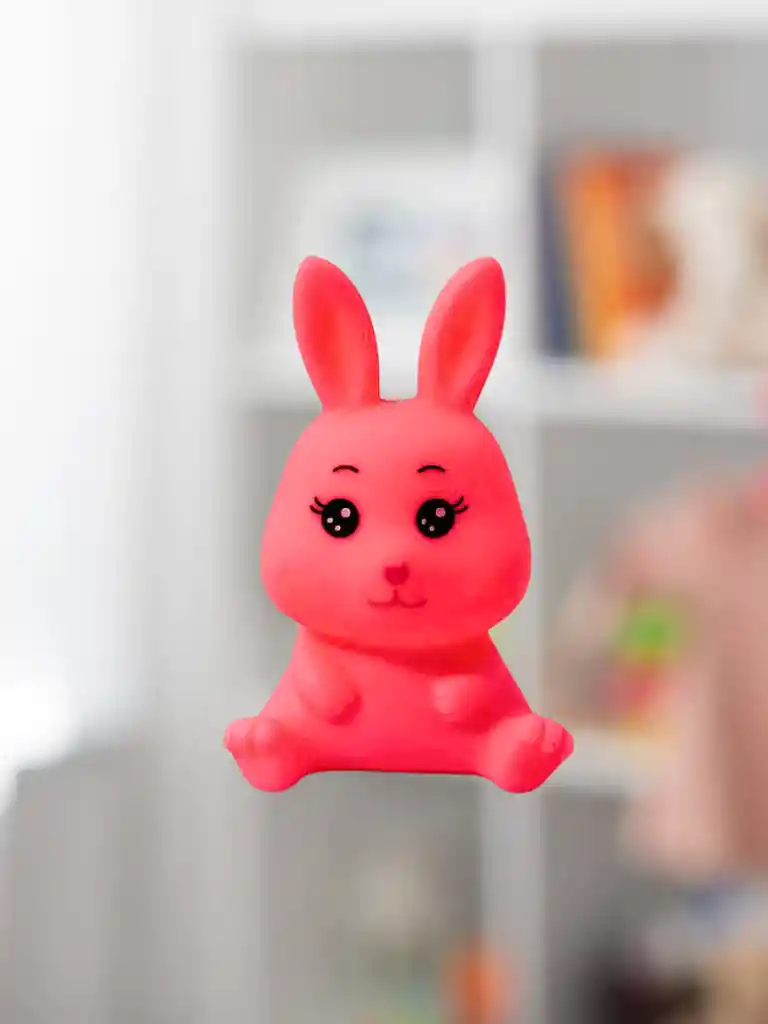 Juguete Lámpara Luz Led Fucsia Conejo Para Dormir, Regalo