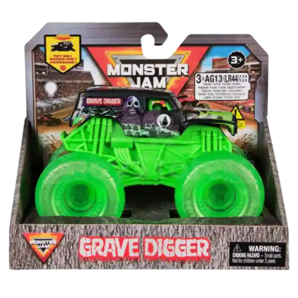 Monster Jam Vehículo Con Luz 1:43 Grave Digger
