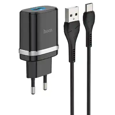 Cargador Completo Usb Qc3.0 + Cable Tipo C 18w - Hoco C12q Certificado Sec