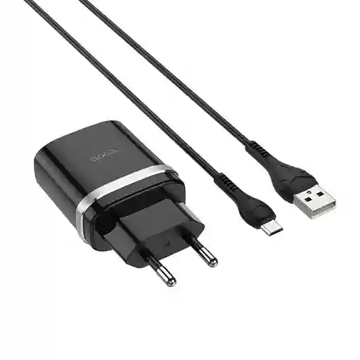 Cargador Rápido Usb Qc3.0 + Cable Micro Usb V8 18w - Hoco C12q Certificado Sec