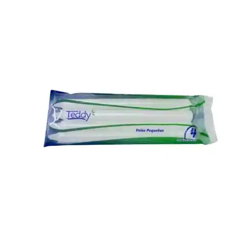 Velas Pequeñas Teddy 4 Un.