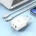 Cargador Dual Tipo C Pd + Usb Qc3.0 + Cable Tipo C A C 20w - C80a Plus