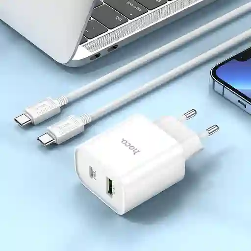 Cargador Dual Tipo C Pd + Usb Qc3.0 + Cable Tipo C A C 20w - C80a Plus