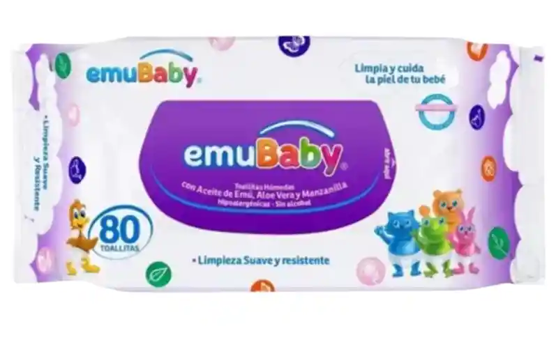 Toallitas Humedas Sin Tapa Emubaby 80 Unidades