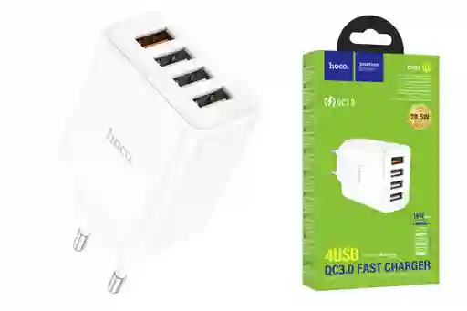Cargador Adaptador 4 Puertos Usb Qc3.0 18w Sin Cable - Hoco C102a