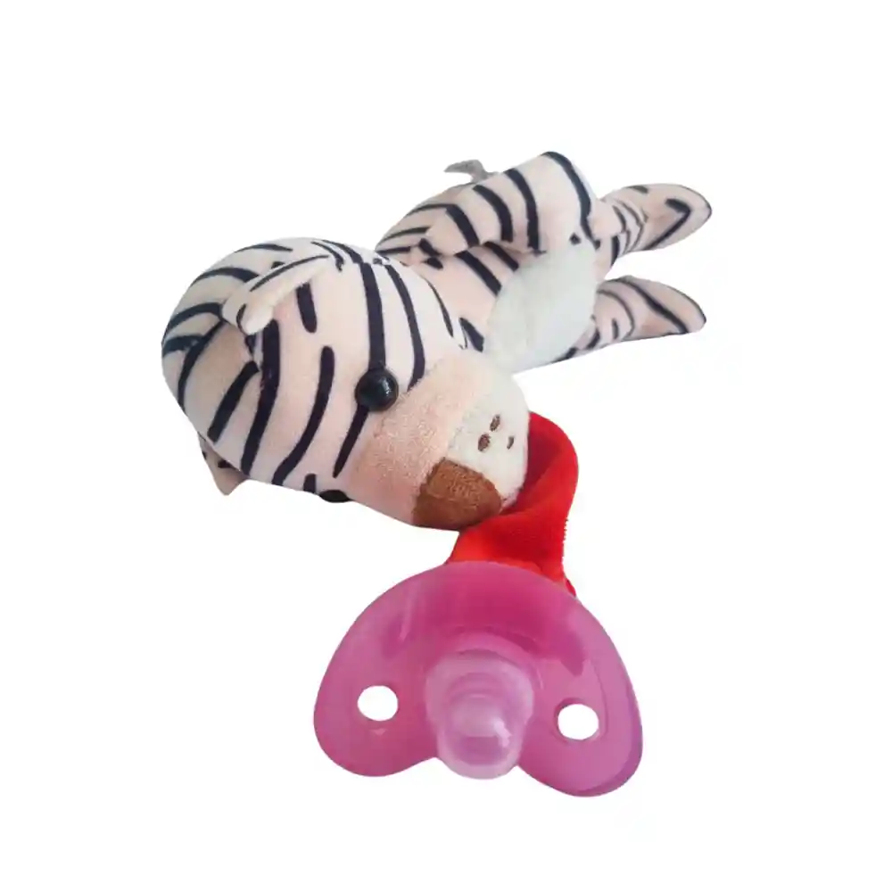 Sujeta Chupete Porta Chupete Peluche Apego + Chupete (tigre Rosa)
