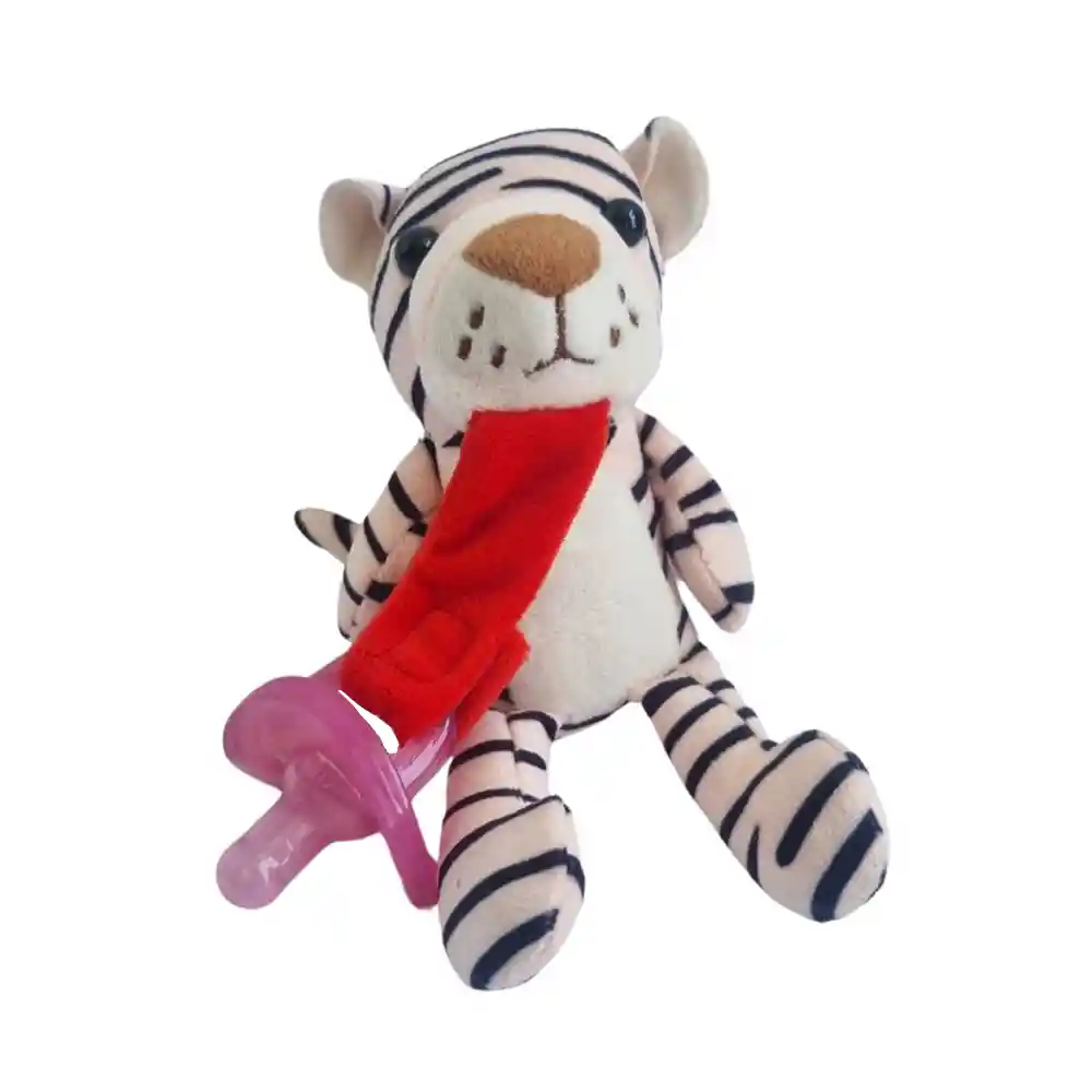 Sujeta Chupete Porta Chupete Peluche Apego + Chupete (tigre Rosa)