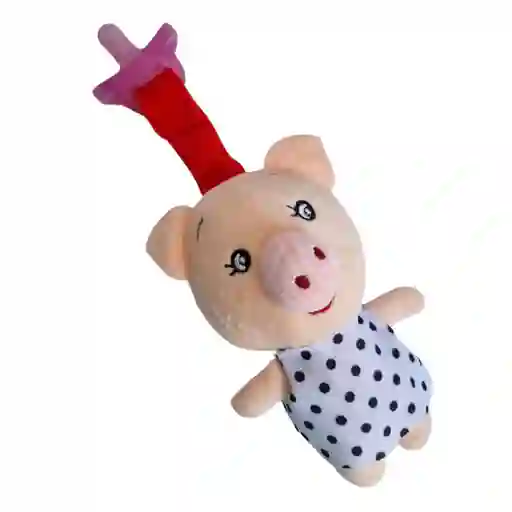 Sujeta Chupete Porta Chupete Peluche Apego + Chupete (chanchita)
