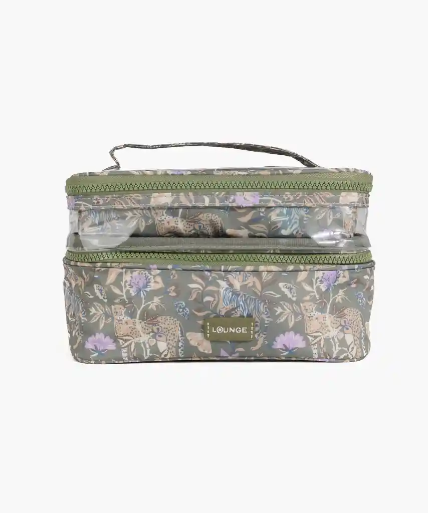 Cosmetiquero Mujer Tigres Mariposas Verde