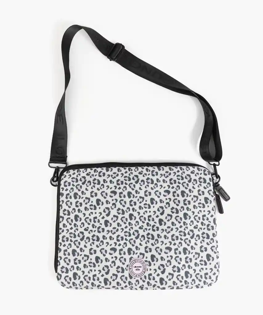 Funda Notebook Mujer Animal Print Con Strap 13/15" Lila