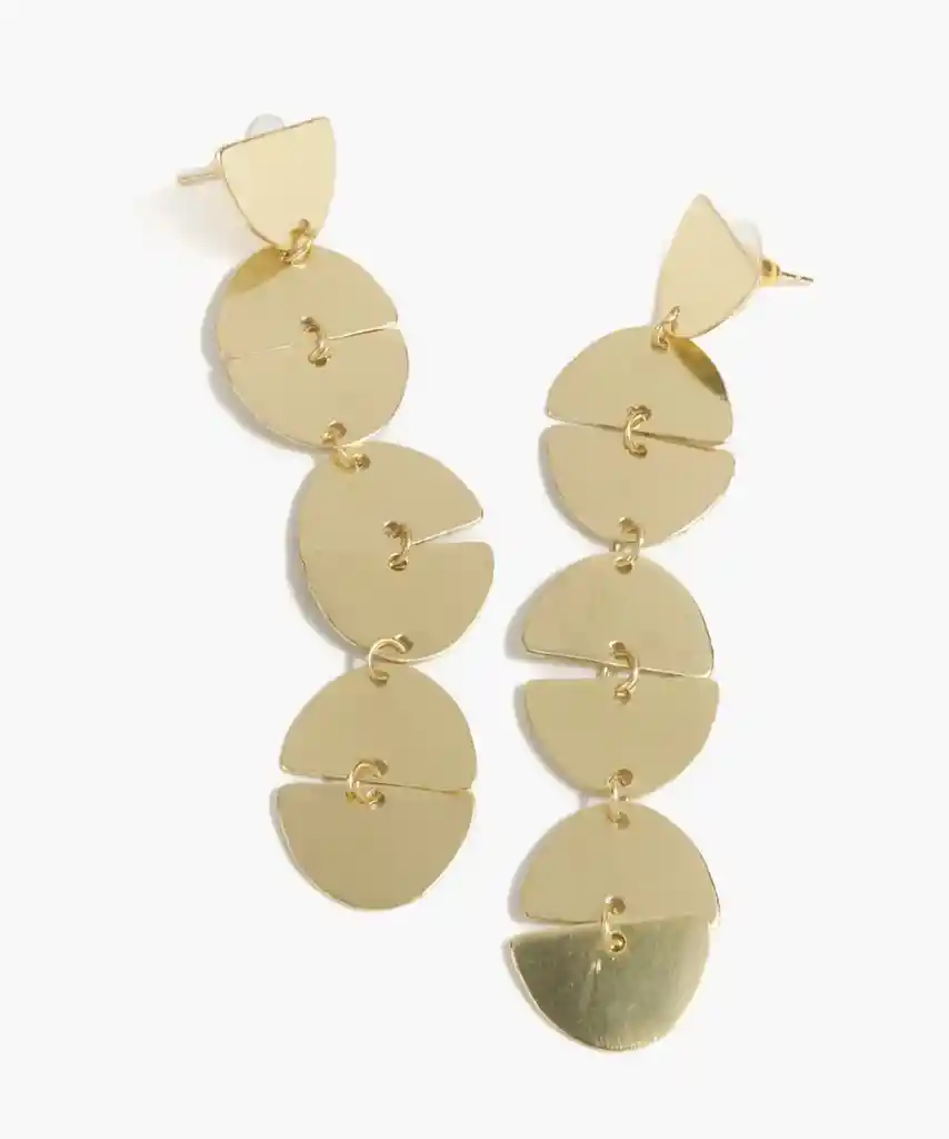 Aros Mujer Semi Círculos Dorado