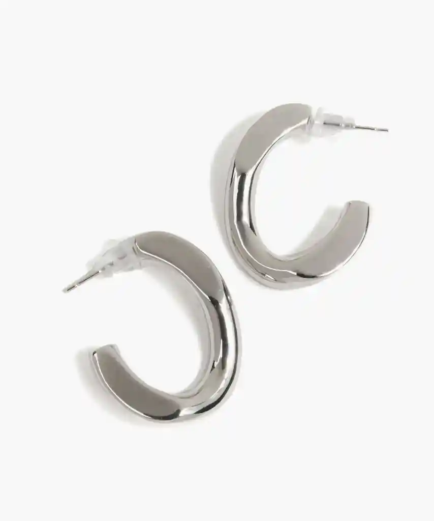 Aros Mujer Irregulares Plateado