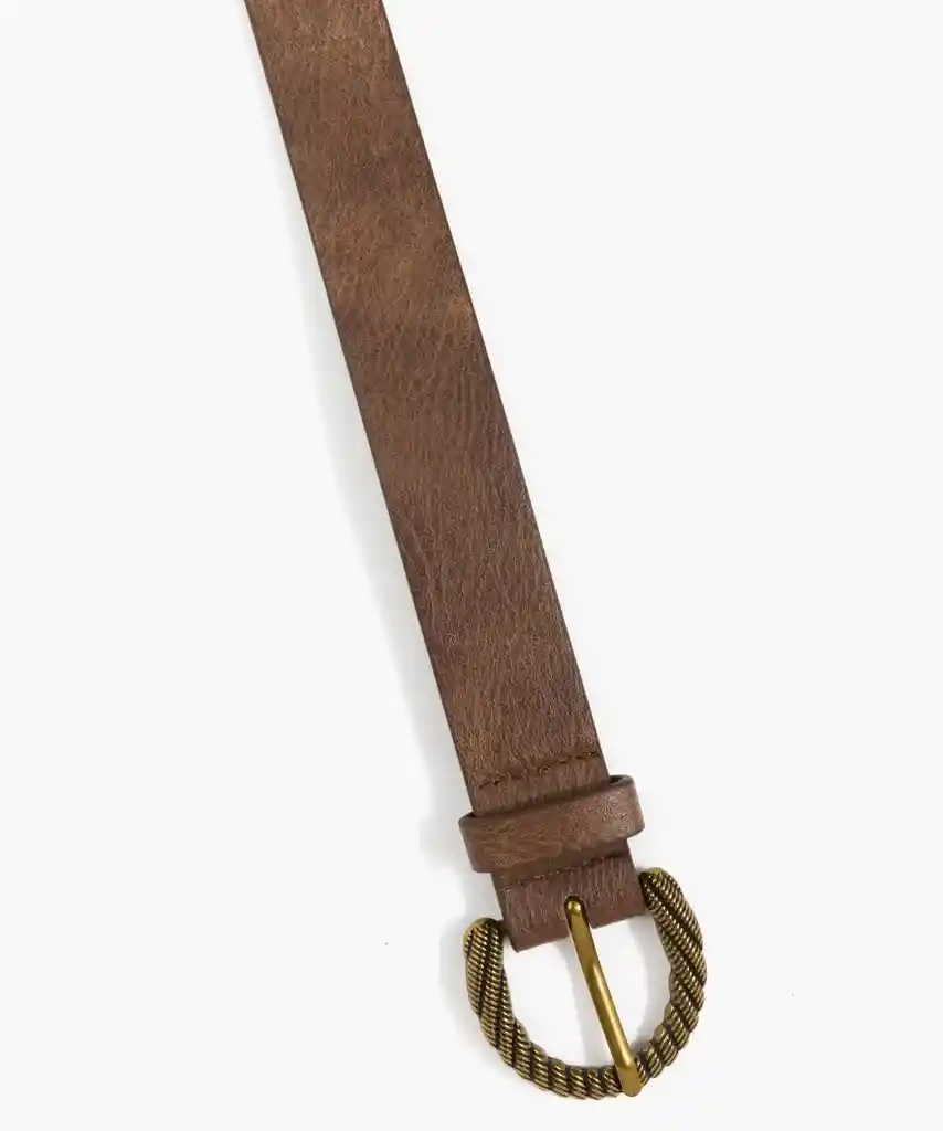 Cinturón Mujer Hebilla Croissant S/m Café