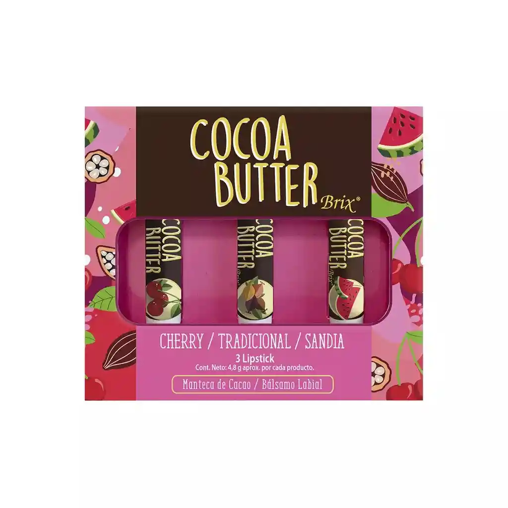 Estuche Cocoa Butter Bálsamo Labial 3 Unidades