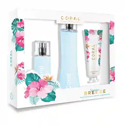 Estuche Perfume Coral Breeze Edt 100 Ml + Edt 55ml + Crema De Manos 50 Ml