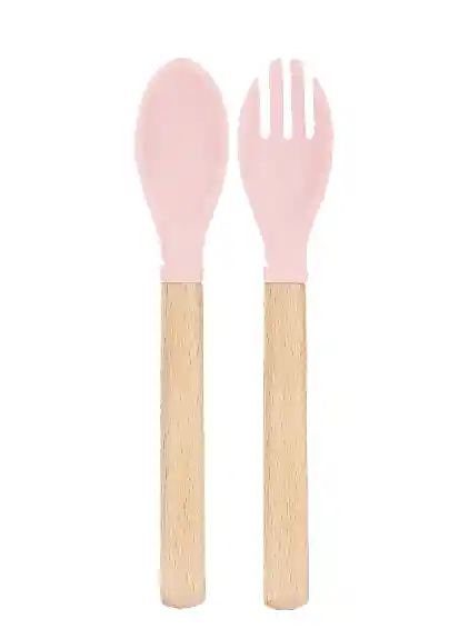 Set De Tenedor Y Cuchara Palo Rosa