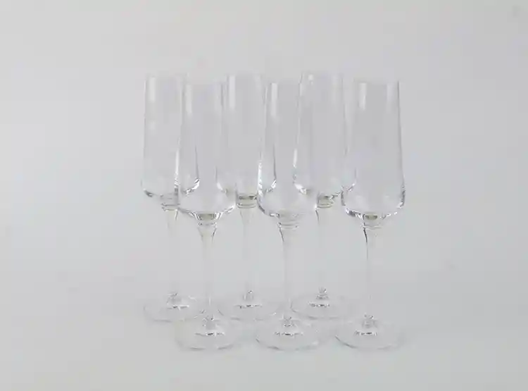 Set 6 Copas Krosno Avantgarde Champagne Vidrio Transparente