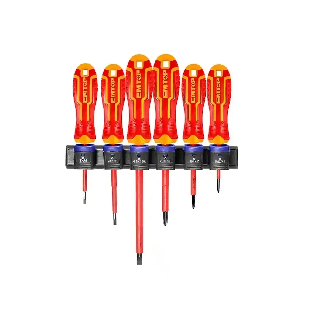 Juego De 6 Destornilladores Aislados 1000v – Emtop