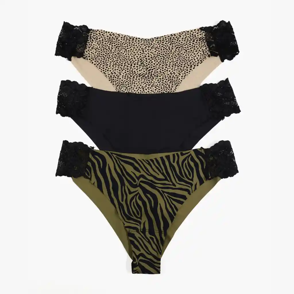 Set 3 Calzones Mujer Xs Negro