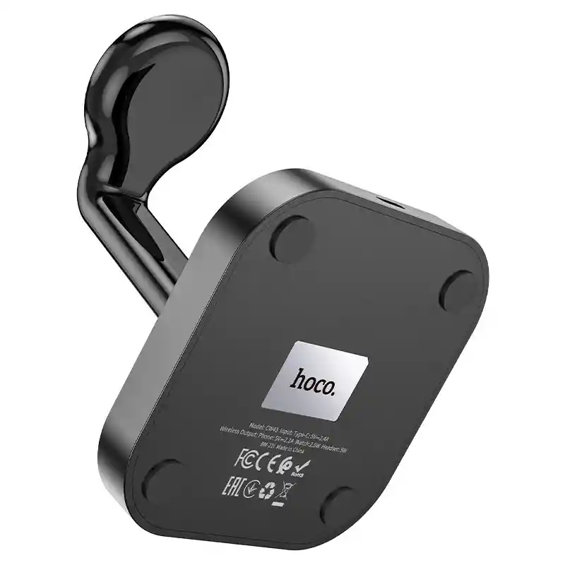 Base Cargador Inalámbrico 3 En 1 Hoco Cw43 Negro
