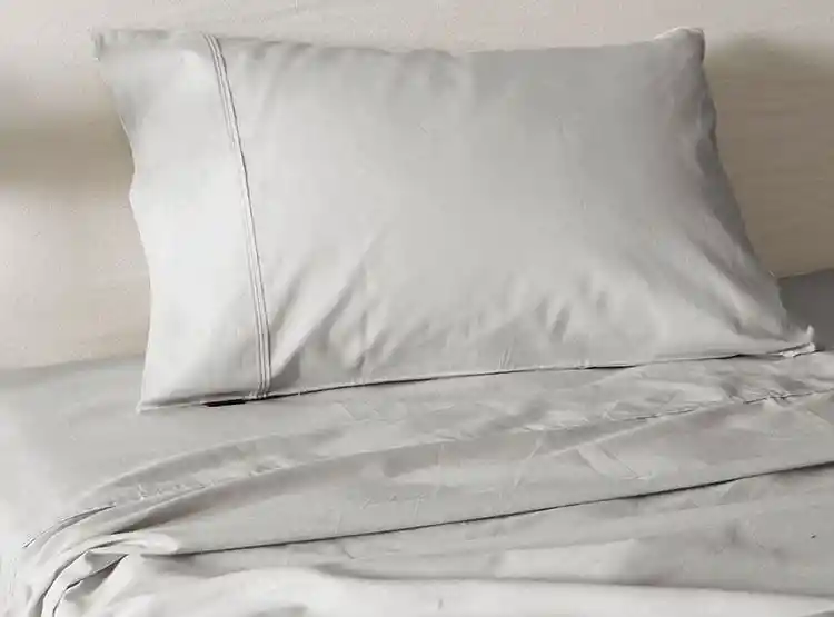 Juego Sábanas Sohome Light Gray 1.5 Plazas 180 Hilos Gris Lisas