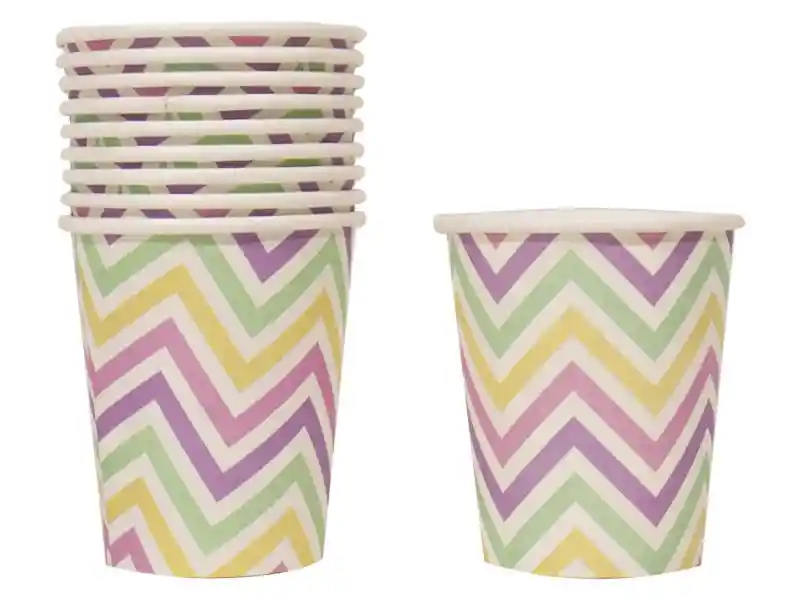 Vasos Chevron Pastel X 10