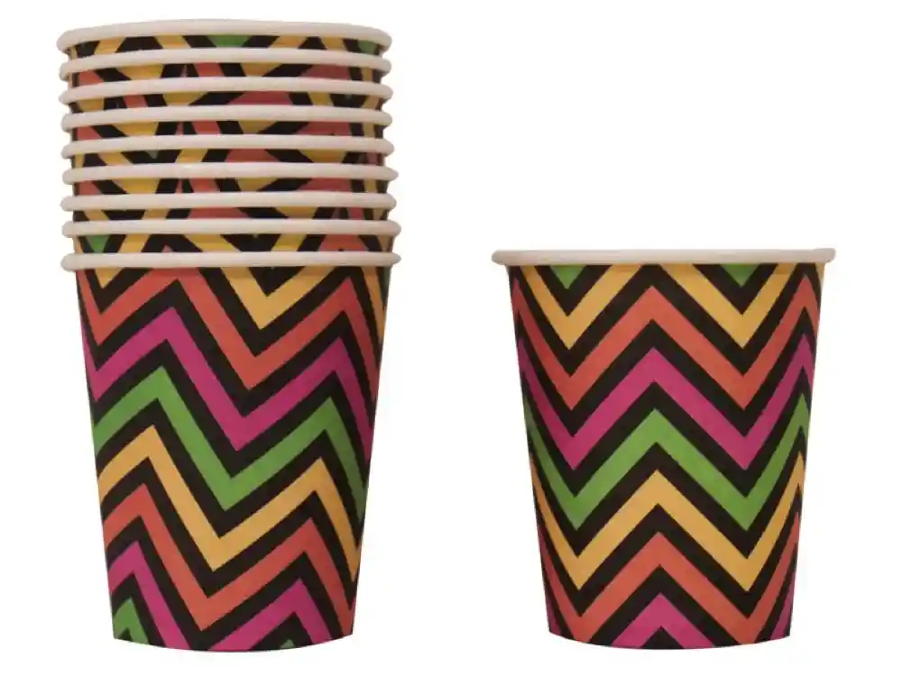 Vasos Chevron Neon X 10