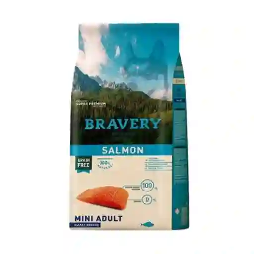 Bravery, Perro Mini Adulto, Raza Pequeña, Sabor Salmón (2kg)