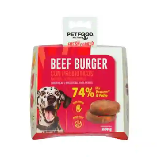 Petfood, Hamburguesas De Carne Con Prebióticos Para Perros (260 Gr)