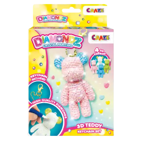 Craze Diamondz Set Keychain 3d Teddy