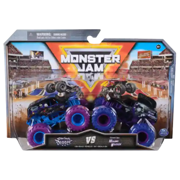 Monster Jam Vehículos Pack 2ú 1:64 Son-uva Digger Vs Mohawk Warrior