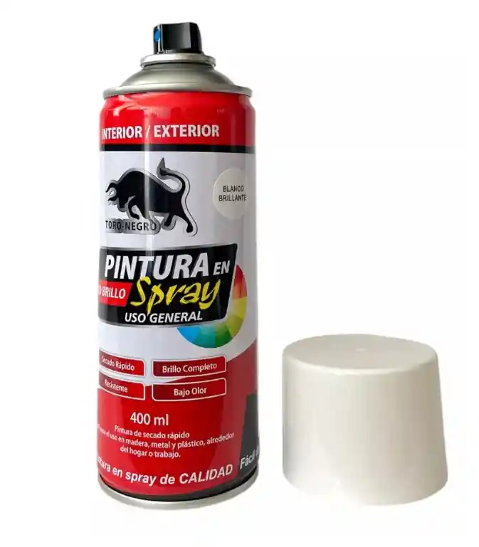 Pintura Spray Aerosol Blanco Brillante Uso General 400 Ml