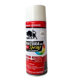 Pintura Spray Aerosol Blanco Brillante Uso General 400 Ml